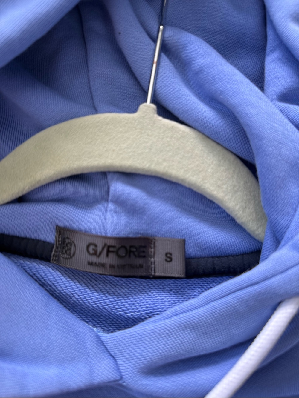 G/FORE Periwinkle Pullover Hoodie with Pink Logo - Women - Picture 3 of 5